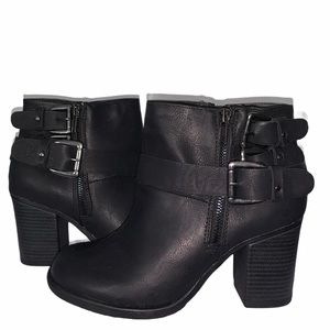 TORRID 3 Buckle Moto Vegan Leather Ankle Booties
